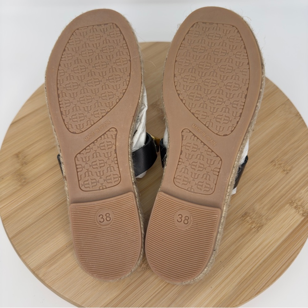 Maypol Black‎ Leather Studded Espadrille Sandals | Size 7.5 | Made in Spain - Picture 10 of 11